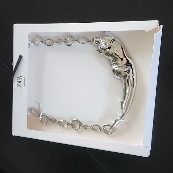ZARA Metal Torso Chain Link Necklace - Picture 5 of 12